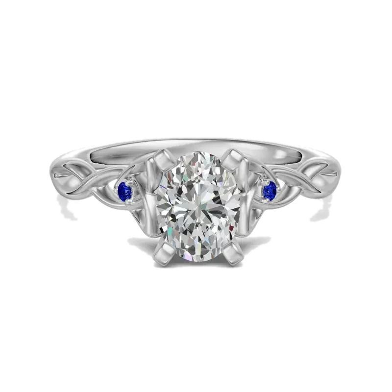 Celtic Knot Oval Cut 0.50 ct Engagement Ring – Sapphire
