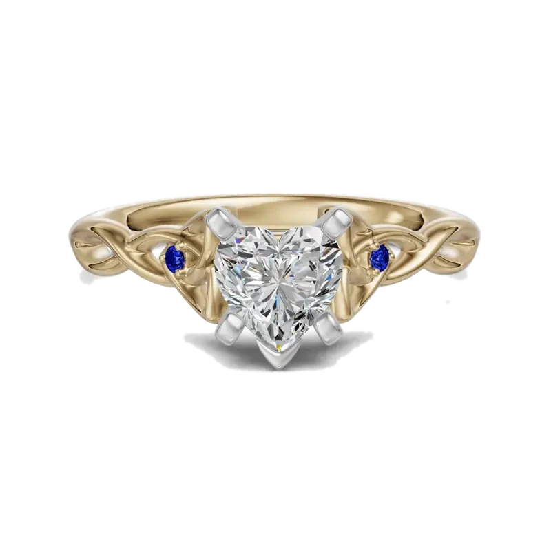 Celtic Knot Heart Cut 0.50 ct Engagement Ring – Sapphire –
