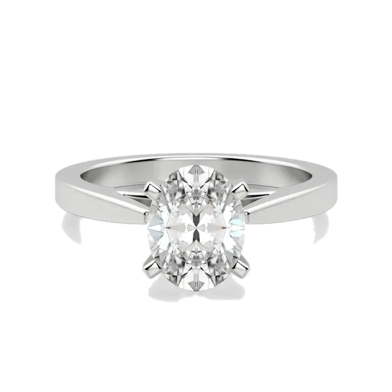 Cathedral Oval Cut Engagement Ring