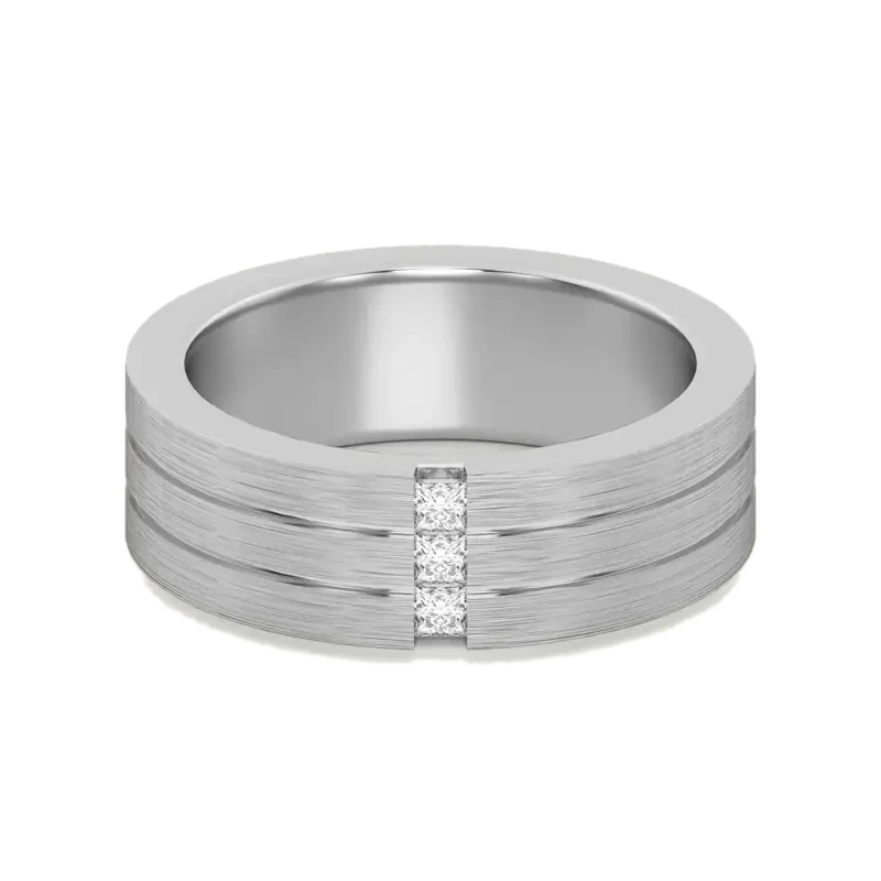 Princess Vertical Channel Wedding Band