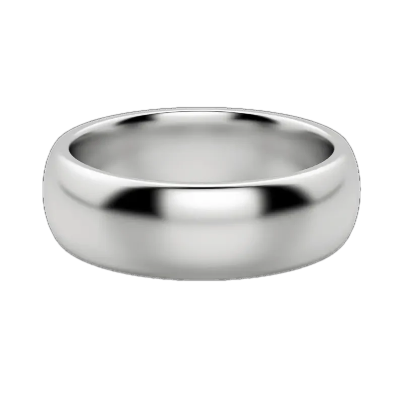 Classic Comfort Band 6 MM 14K White Gold