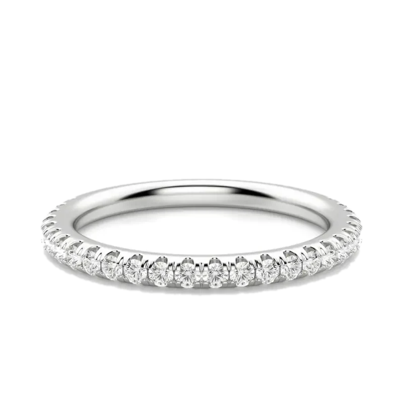 Arezzo Accented Wedding Band Moissanite