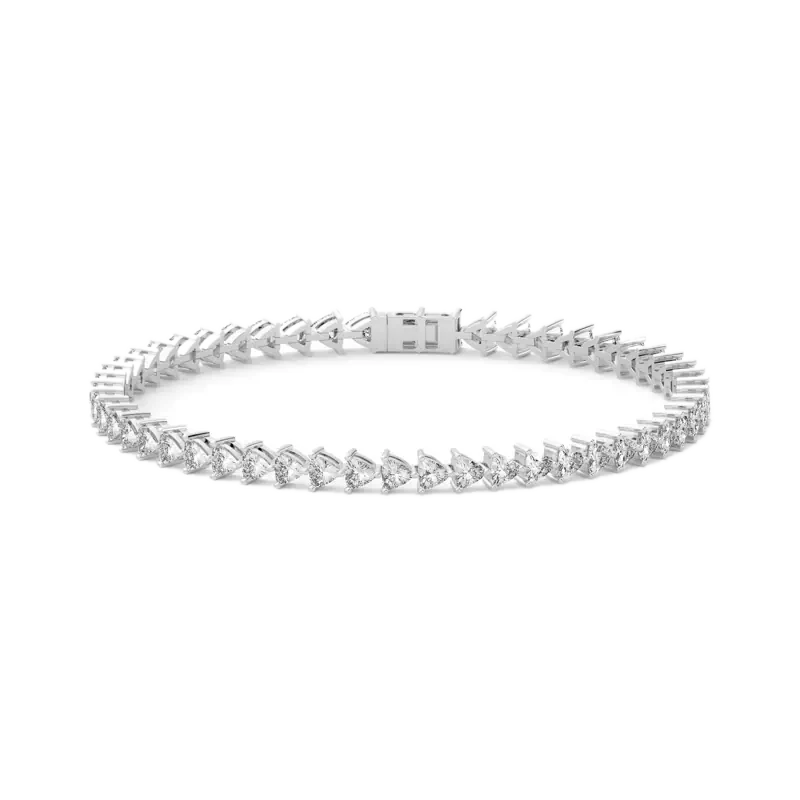 3 Prong Trillion Cut Tennis Bracelet 5.50 tcw
