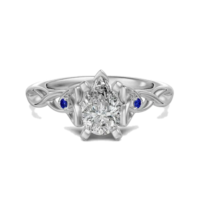 Celtic Knot Pear Cut 0.50 ct Engagement Ring – Sapphire