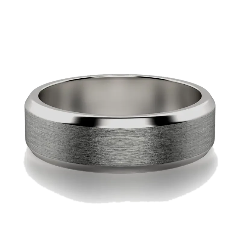 White Comfort Satin Wedding Band