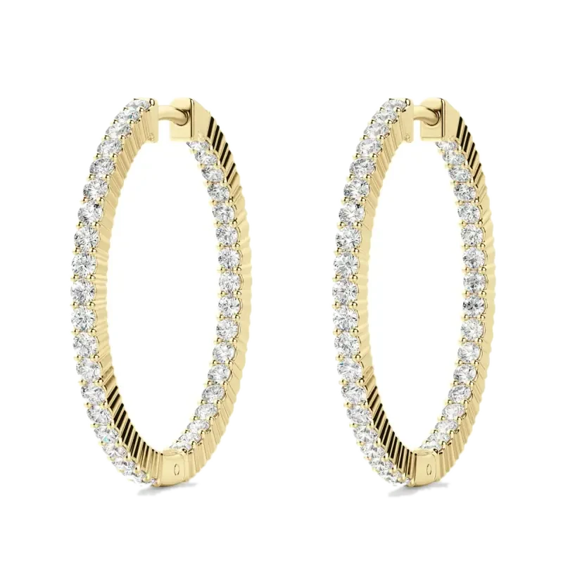 Inside Out Prong Set Hoop Earrings 4.00 tcw