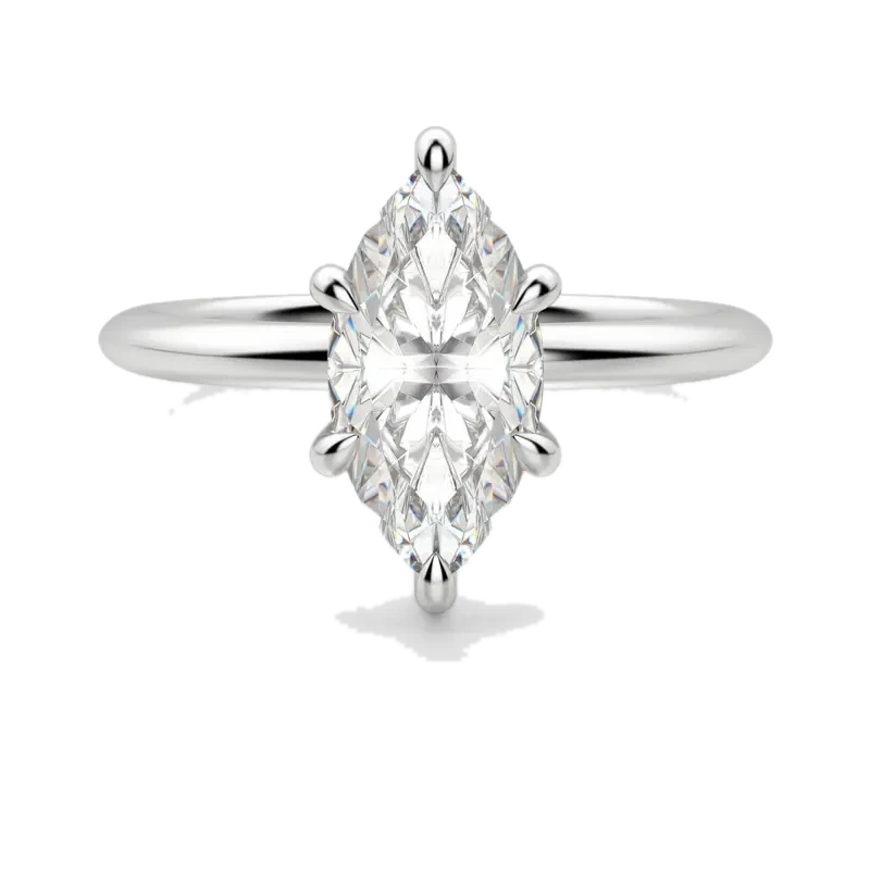 Hidden Halo Classic Marquise Cut Engagement Ring