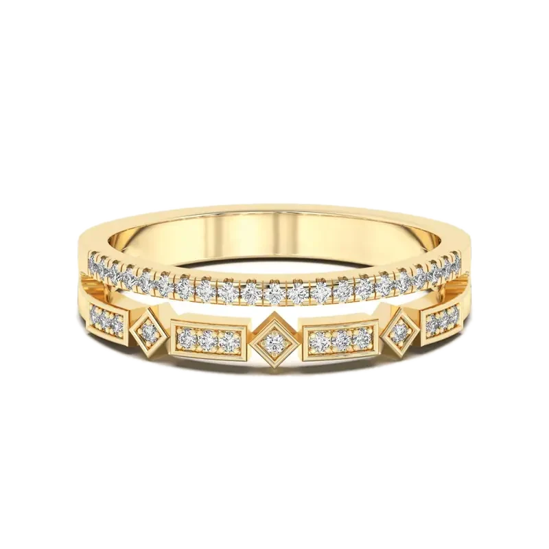 Double Row Fashion Wedding Band