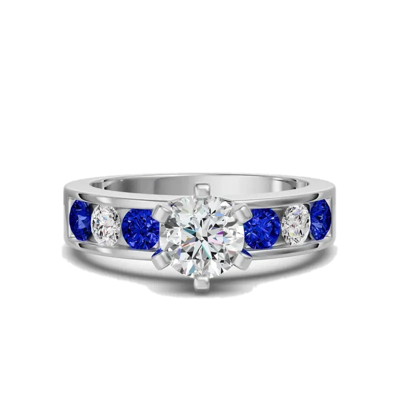 Diamond Diva Round Cut 0.50 ct Engagement Ring – Sapphire –