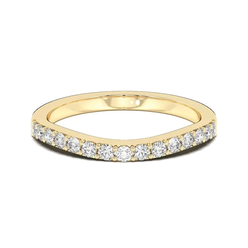 Curved Accented Wedding Band
