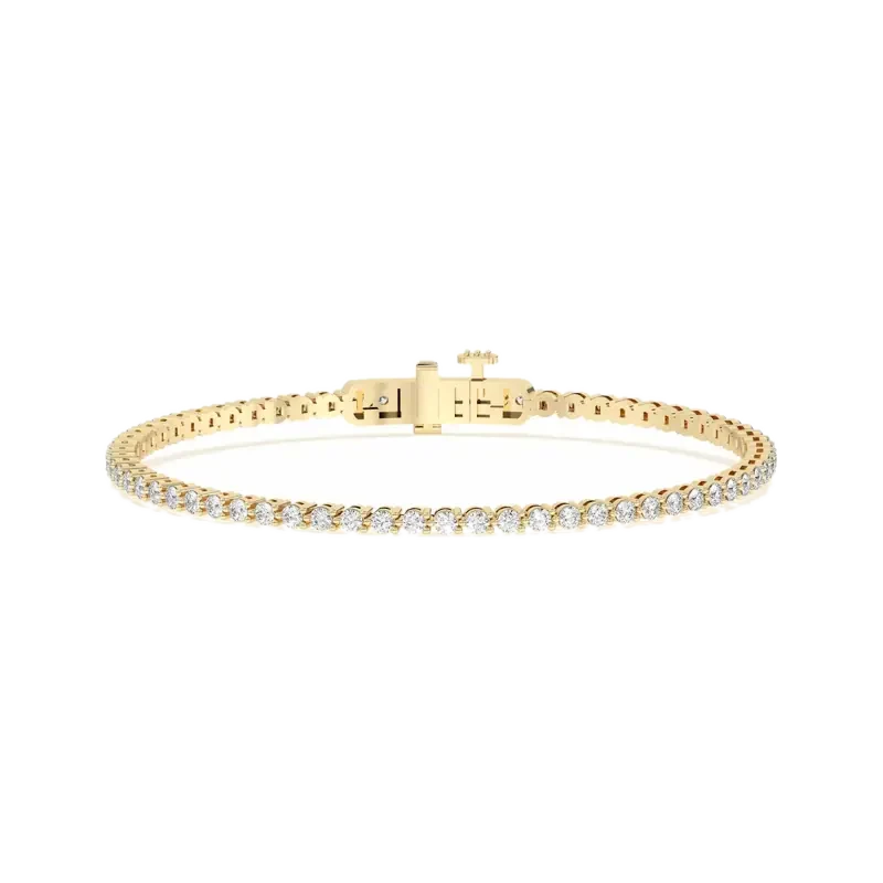 3 Prong Round Cut Tennis Bracelet 3.00 tcw