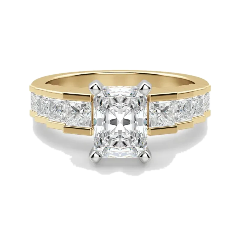 Cinderella Staircase Radiant Cut Engagement Ring