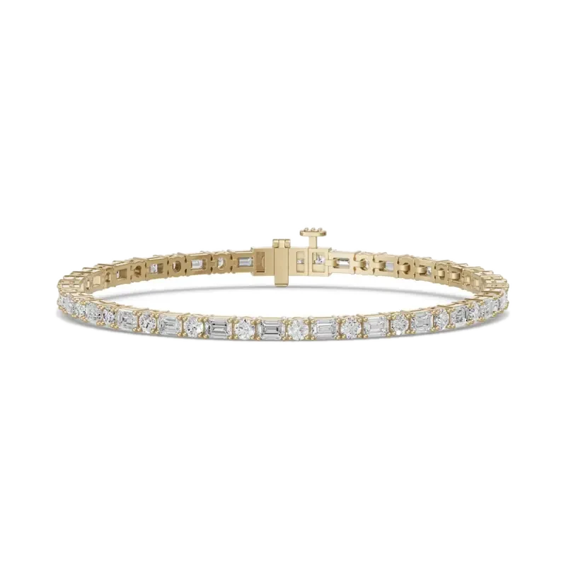 Round and Emerald Cut Tennis Bracelet 5.00 ct