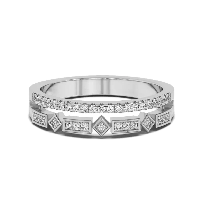 Double Row Fashion Wedding Band