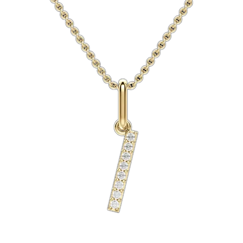 “I” Initial Pendant 14K Yellow Gold