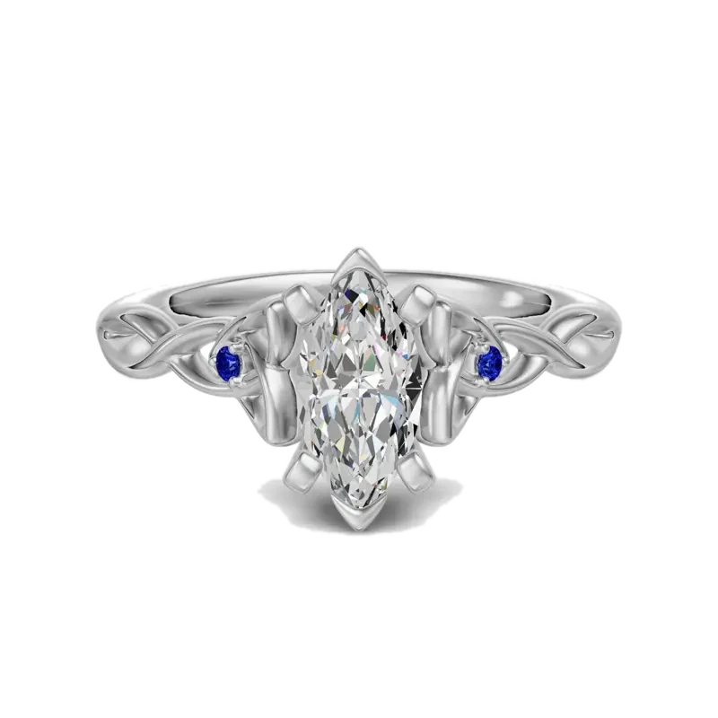 Celtic Knot Marquise Cut 0.50 ct Engagement Ring – Sapphire –