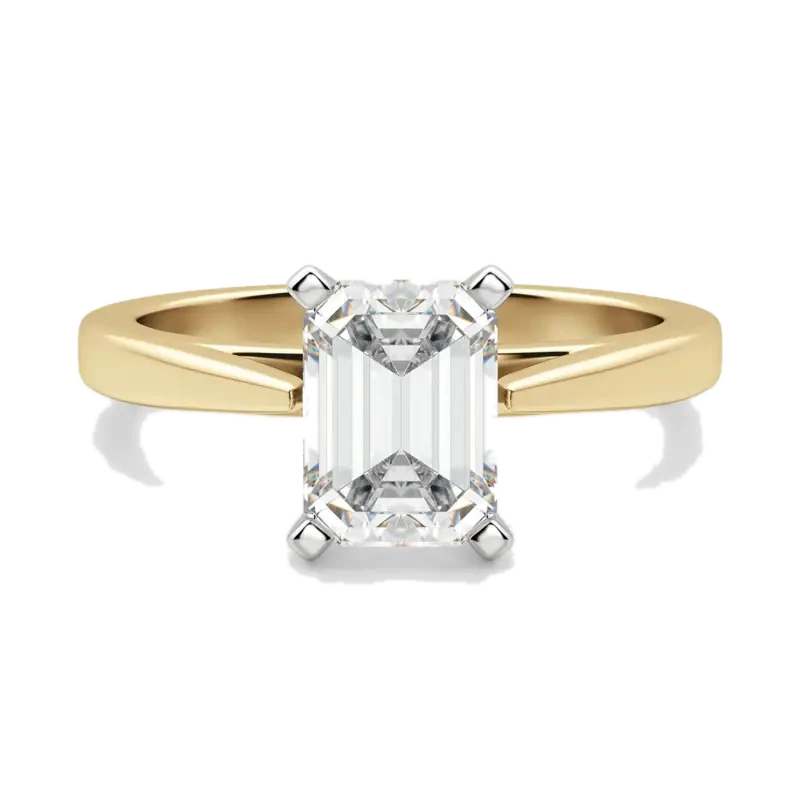 Cathedral Emerald Cut Engagement Ring