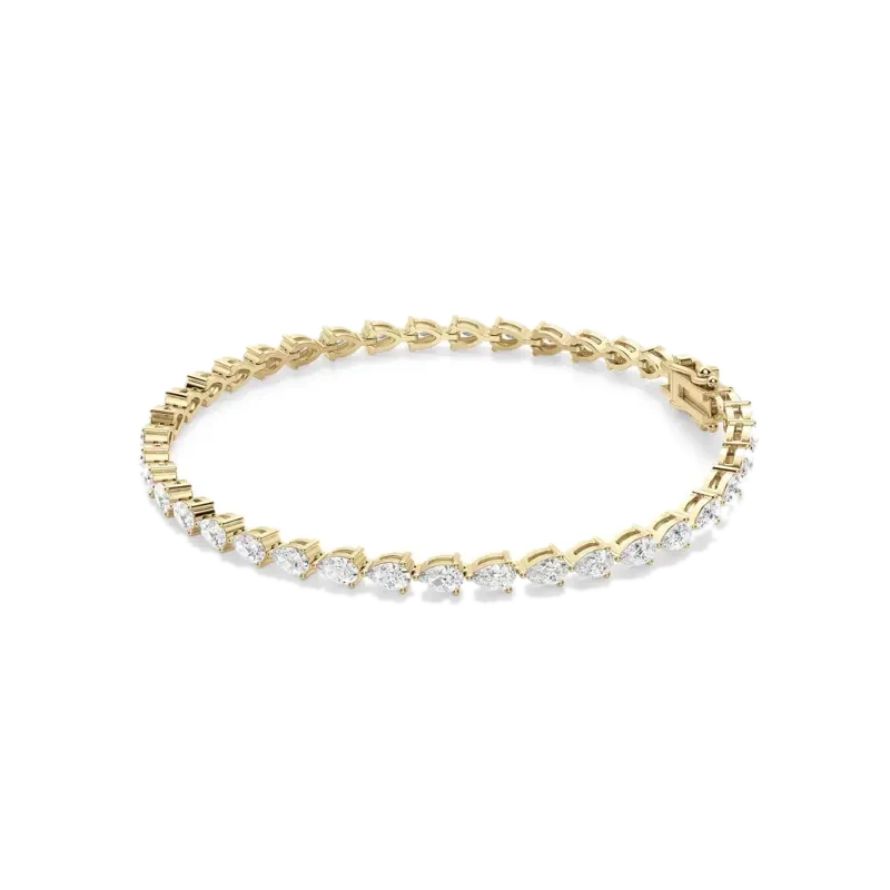 3 Prong Pear Cut Tennis Bracelet 7.00 tcw