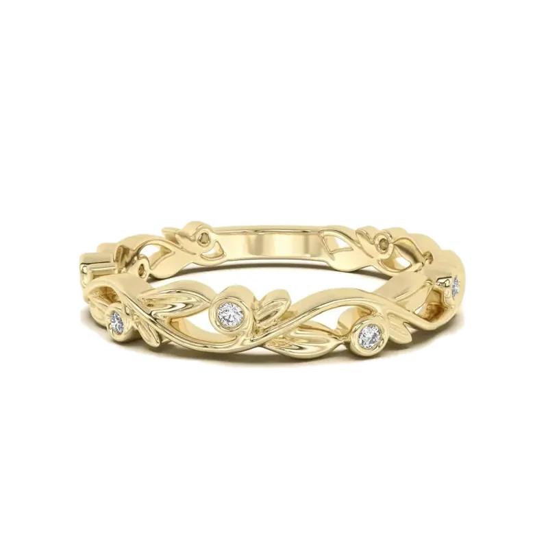 Vine Bezel Set Band