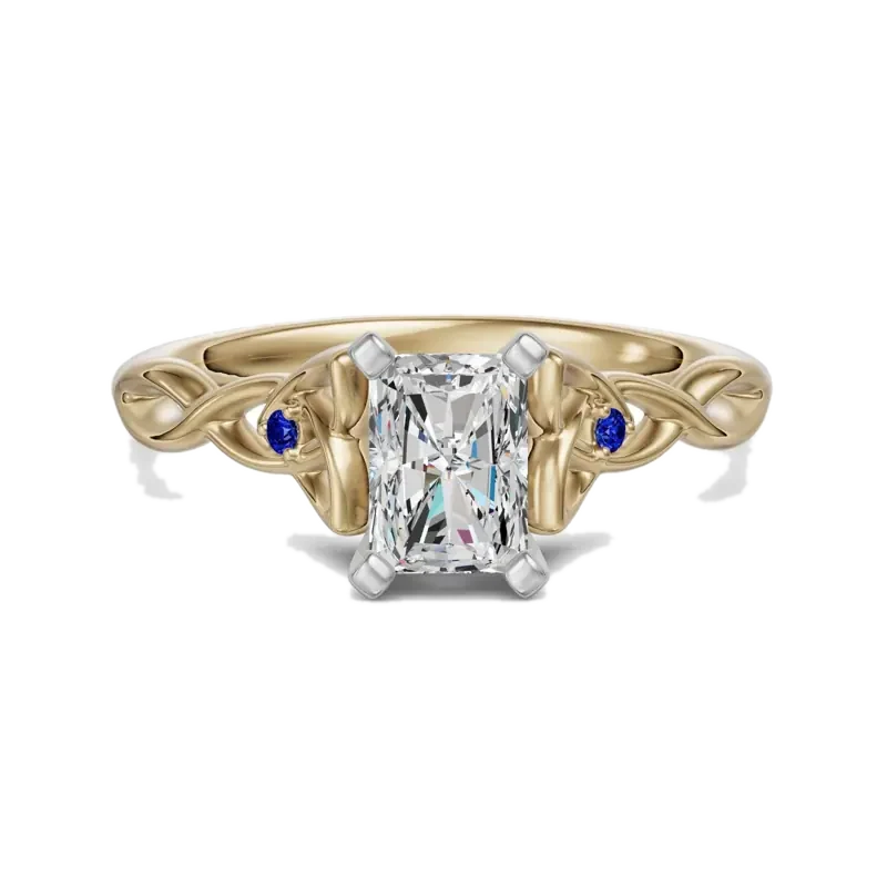 Celtic Knot Radiant Cut 0.50 ct Engagement Ring – Sapphire –