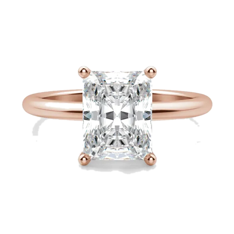 Basket Set Classic Radiant Cut Engagement Ring Moissanite