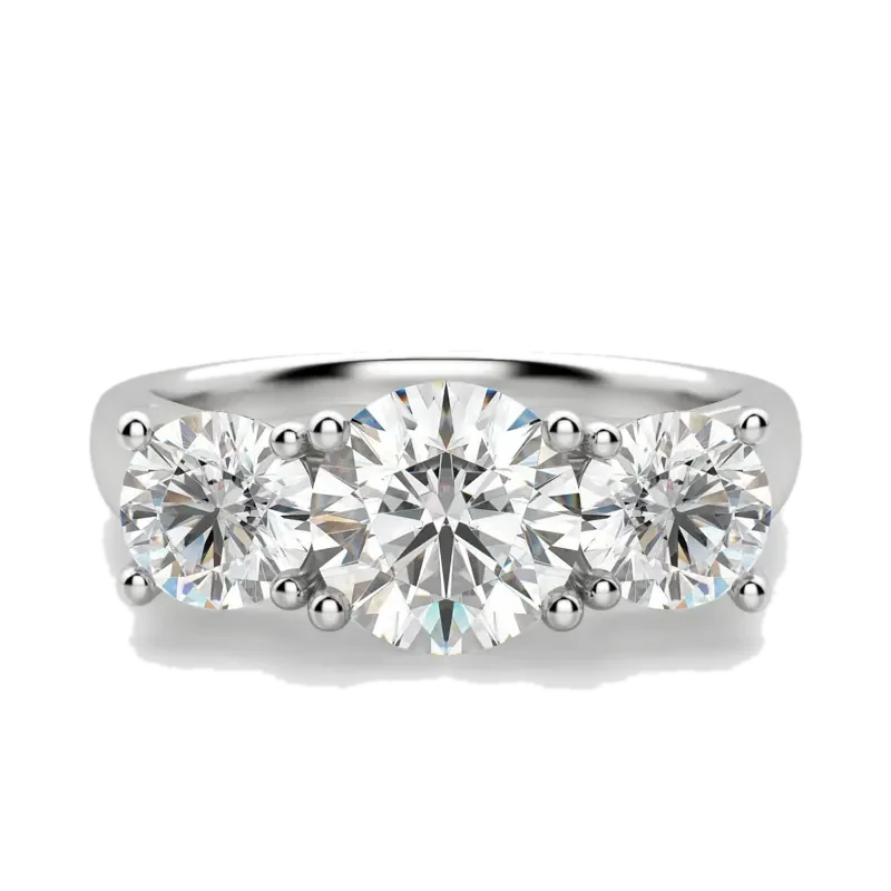 Open Arms Round Cut Engagement Ring