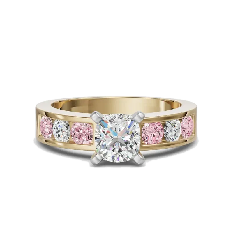 Diamond Diva Cushion Cut 0.50 ct Engagement Ring – Rose –