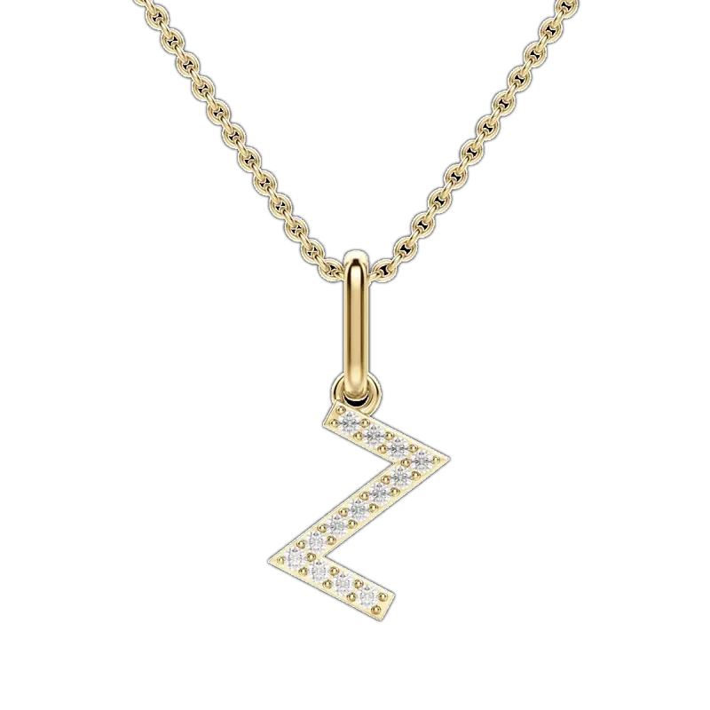 “Z” Initial Pendant 14K Yellow Gold