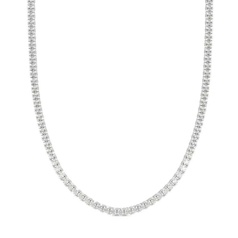 Tennis Choker Necklace 14K White Gold