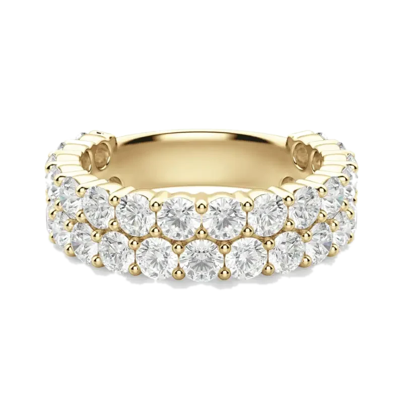 2.70 MM Round Cut Pave Half Eternity Band