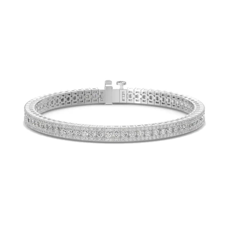 Round Cut Accented Tennis Bracelet 5.00 ct
