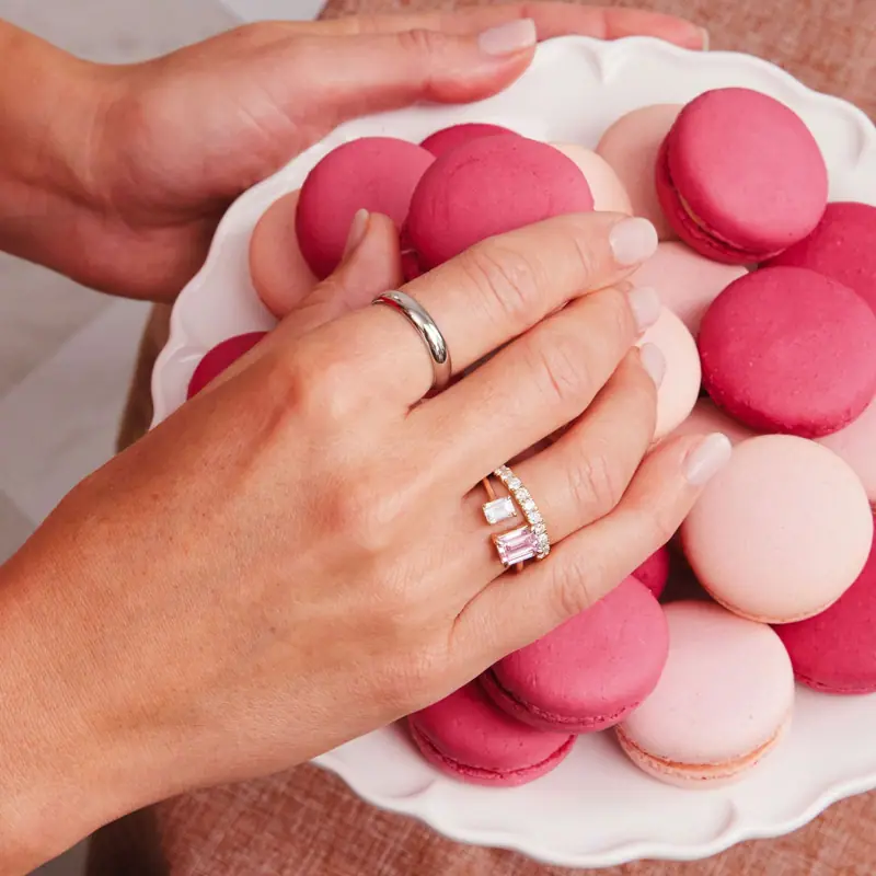 Toi et Moi Emerald Cut Ring – Rose –