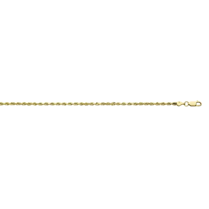 Rope Chain Bracelet 2.80 MM 14K Yellow Gold 7 inches