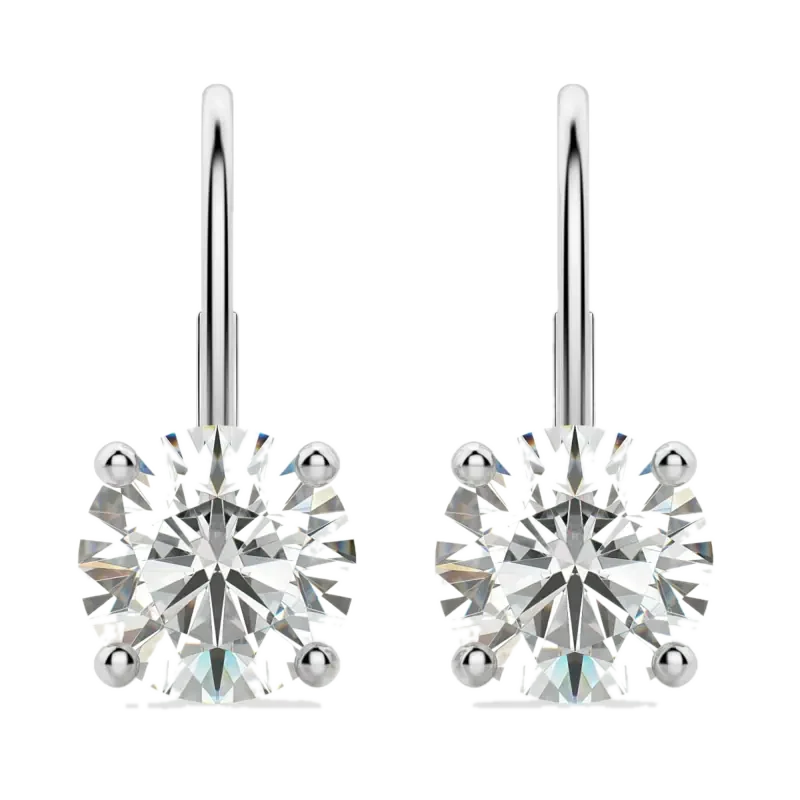Renee Earrings Round Cut 2.00 tcw Moissanite