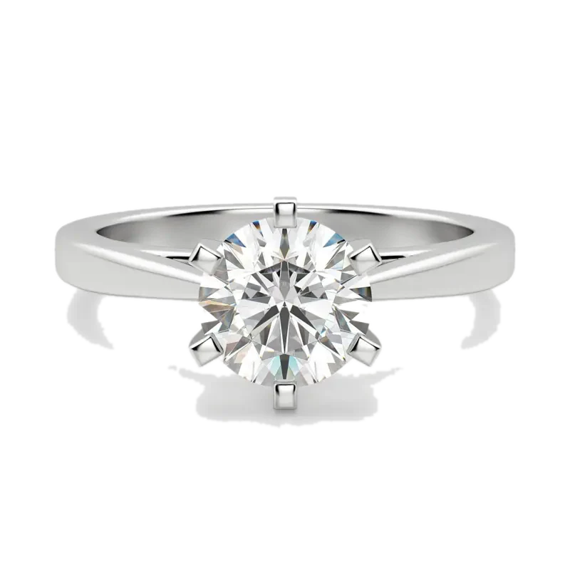 Cathedral Round Cut Engagement Ring