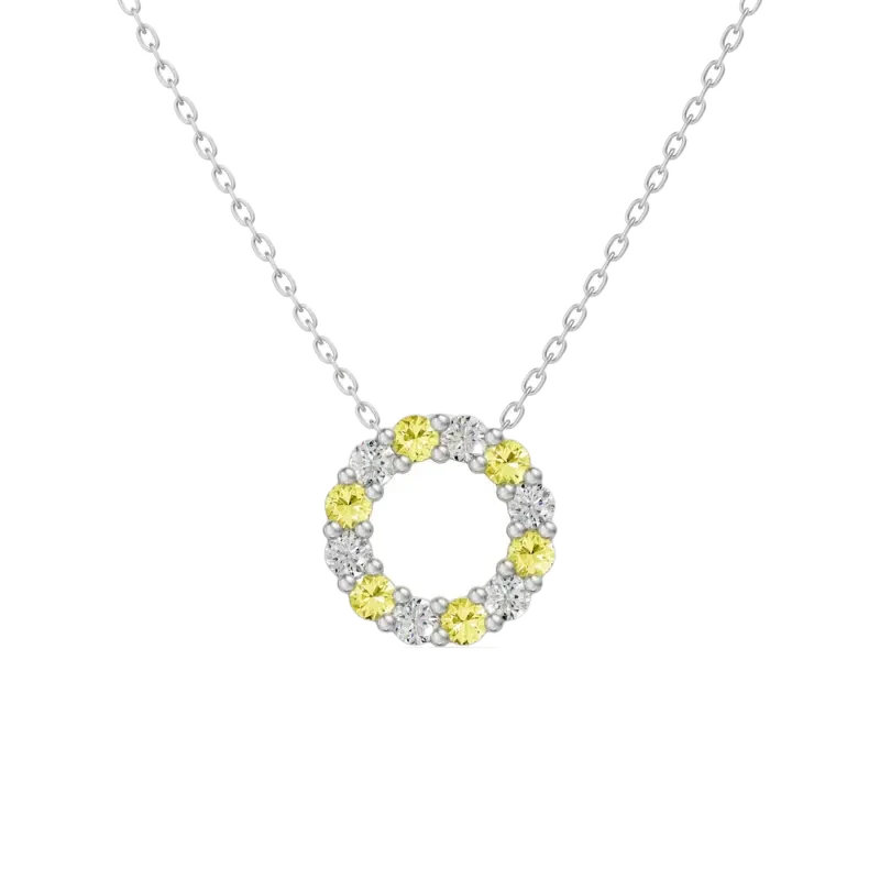 Accented Circle Pendant 0.25ct – Canary –