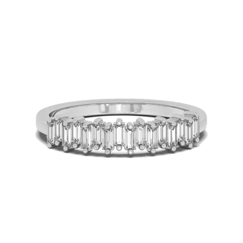 Baguette Accented Wedding Band