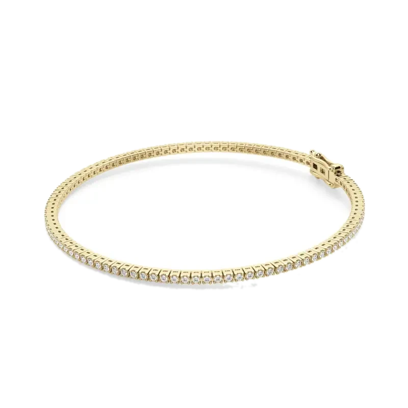 4 Prong Round Cut Tennis Bracelet 1.00 tcw 14K Yellow Gold