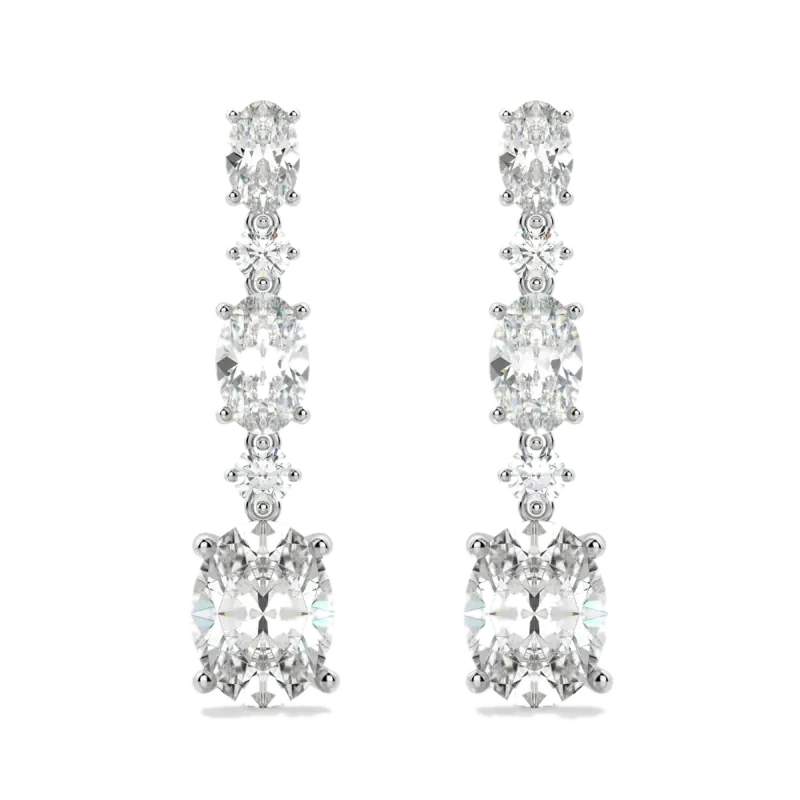 High Society Drop Earrings 14K White Gold