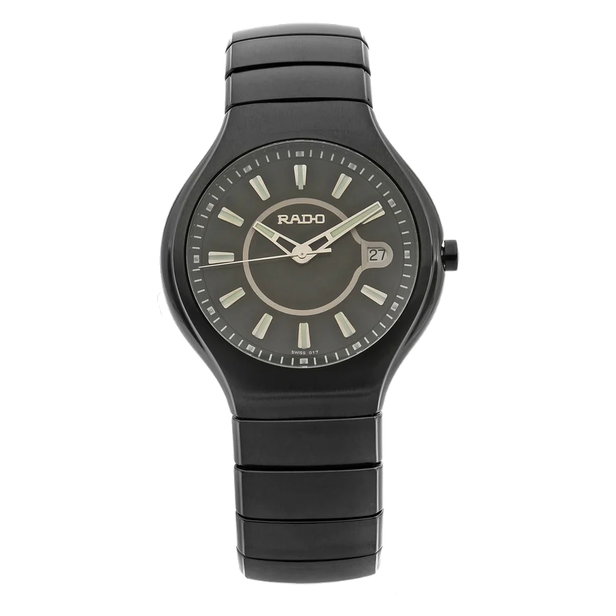 Rado True Active Ceramic Black Dial Luminous Markers Quartz Mens Watch R27677172