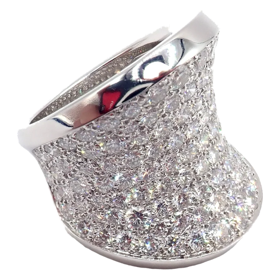 Cartier Chalice 18k White Gold Diamond Large Ring Paper