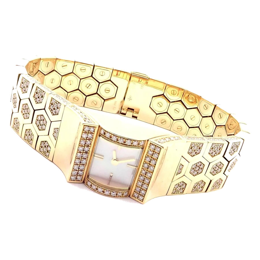 Van Cleef & Arpels Ludo Swann 18k Yellow Gold Diamond Watch Papers