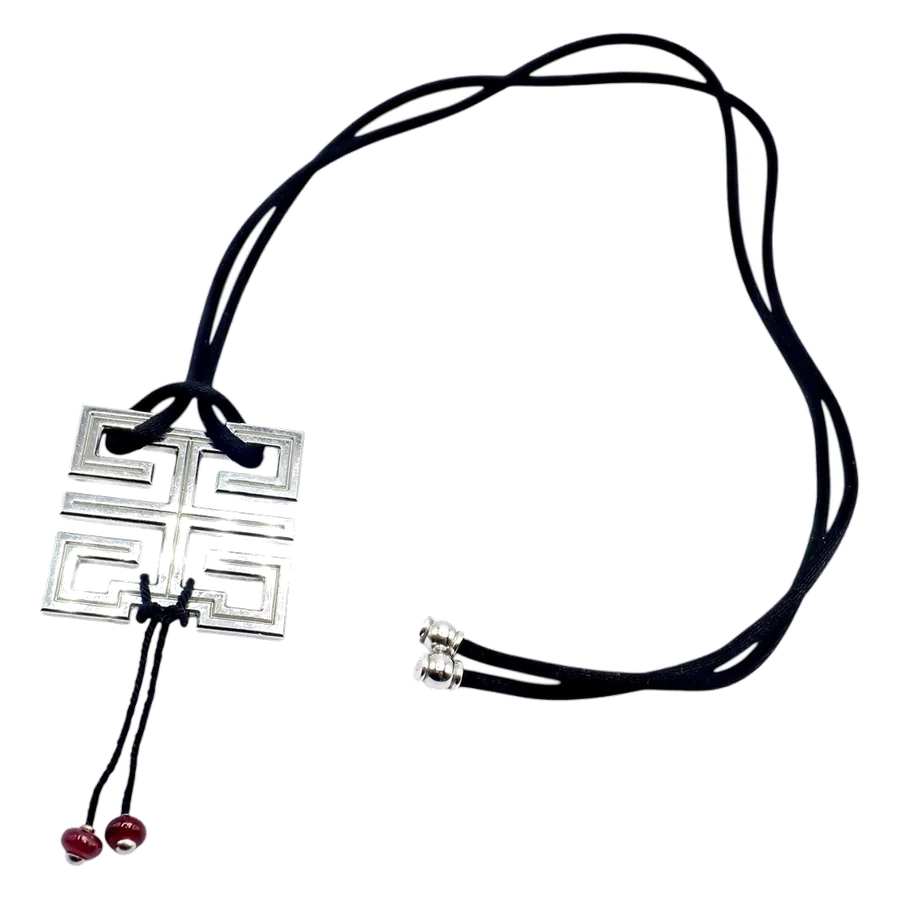 Cartier Le Baiser Du Dragon 18k White Gold Ruby Silk Cord Necklace