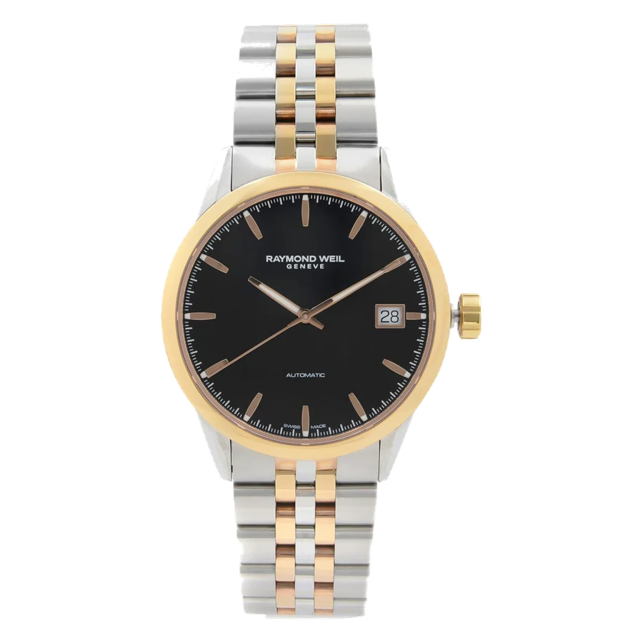 Raymond Weil Freelancer Two Tone Black Dial Automatic Mens Watch 2740-SP5-20011