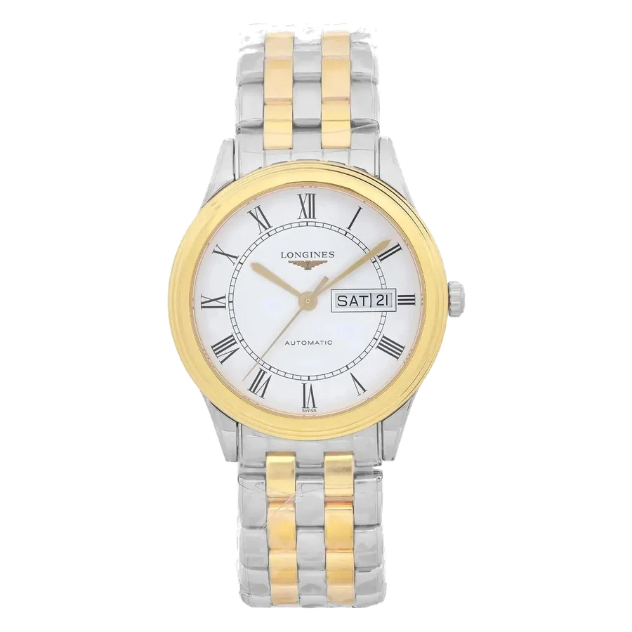 Longines Flagship 38.5mm Day-Date Steel White Dial Automatic Watch L4.899.3.21.7
