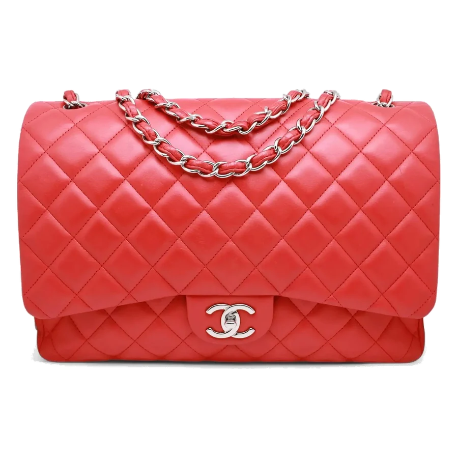 Chanel Classic Jumbo Double Flap Red Quilted Leather Handbag