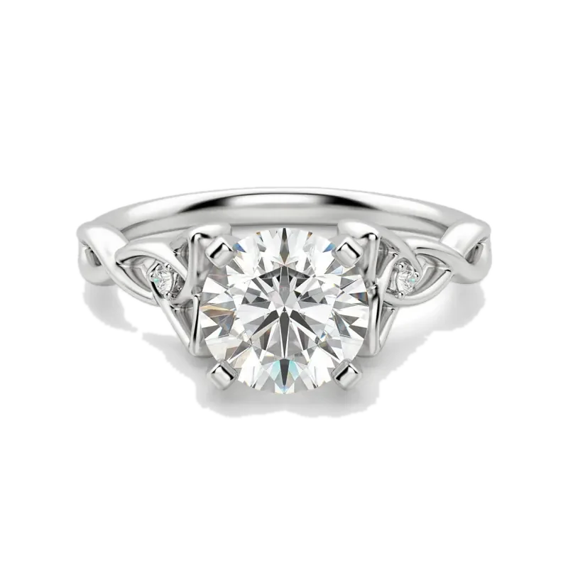 Celtic Knot Round Cut Engagement Ring